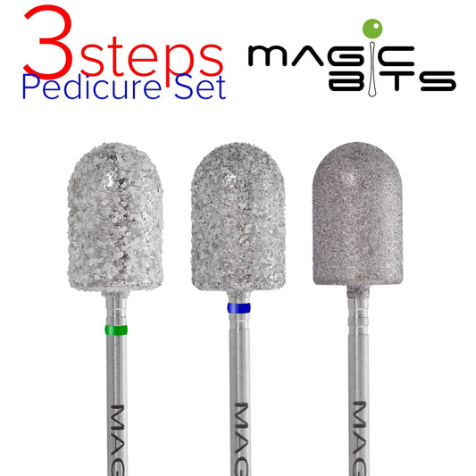 Magic bits Pedicure Cylinders Set for "3 steps" pedicure (D10 mm)